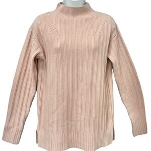 Lululemon Twin Rib Wool Blend Turtleneck Sweater Feather Pink size 4 Cozy Warm